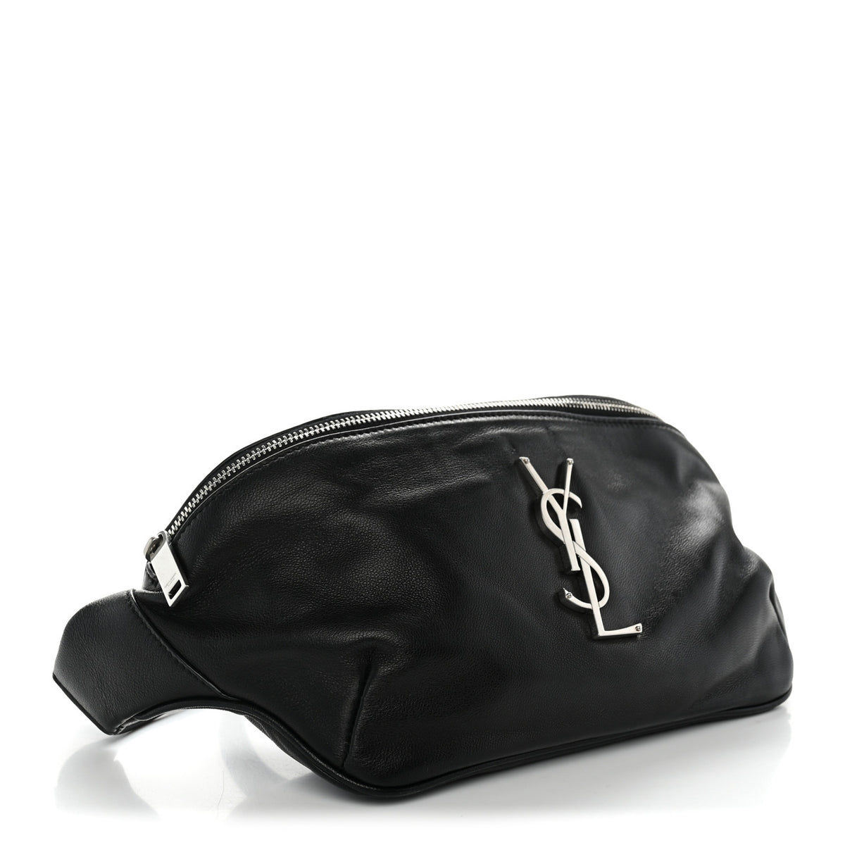 Saint Laurent Lambskin Monogram Belt Bag Black 4 of 12