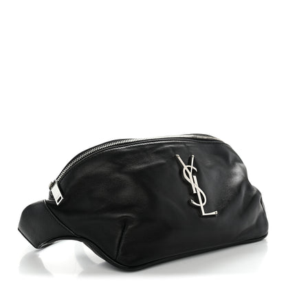 Saint Laurent Lambskin Monogram Belt Bag Black 4 of 12