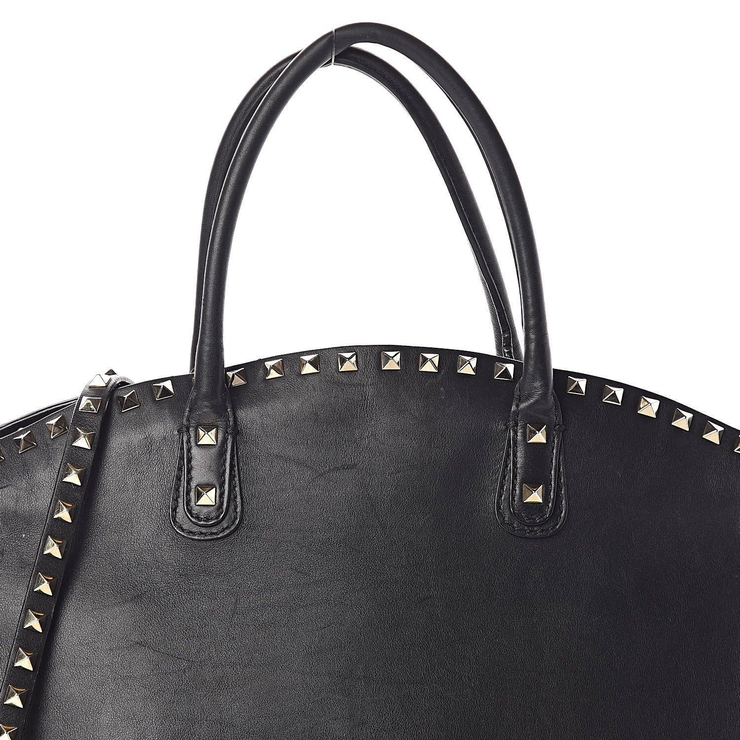 Valentino Garavani Vitello Rockstud Dome Shopper Black 11 of 11