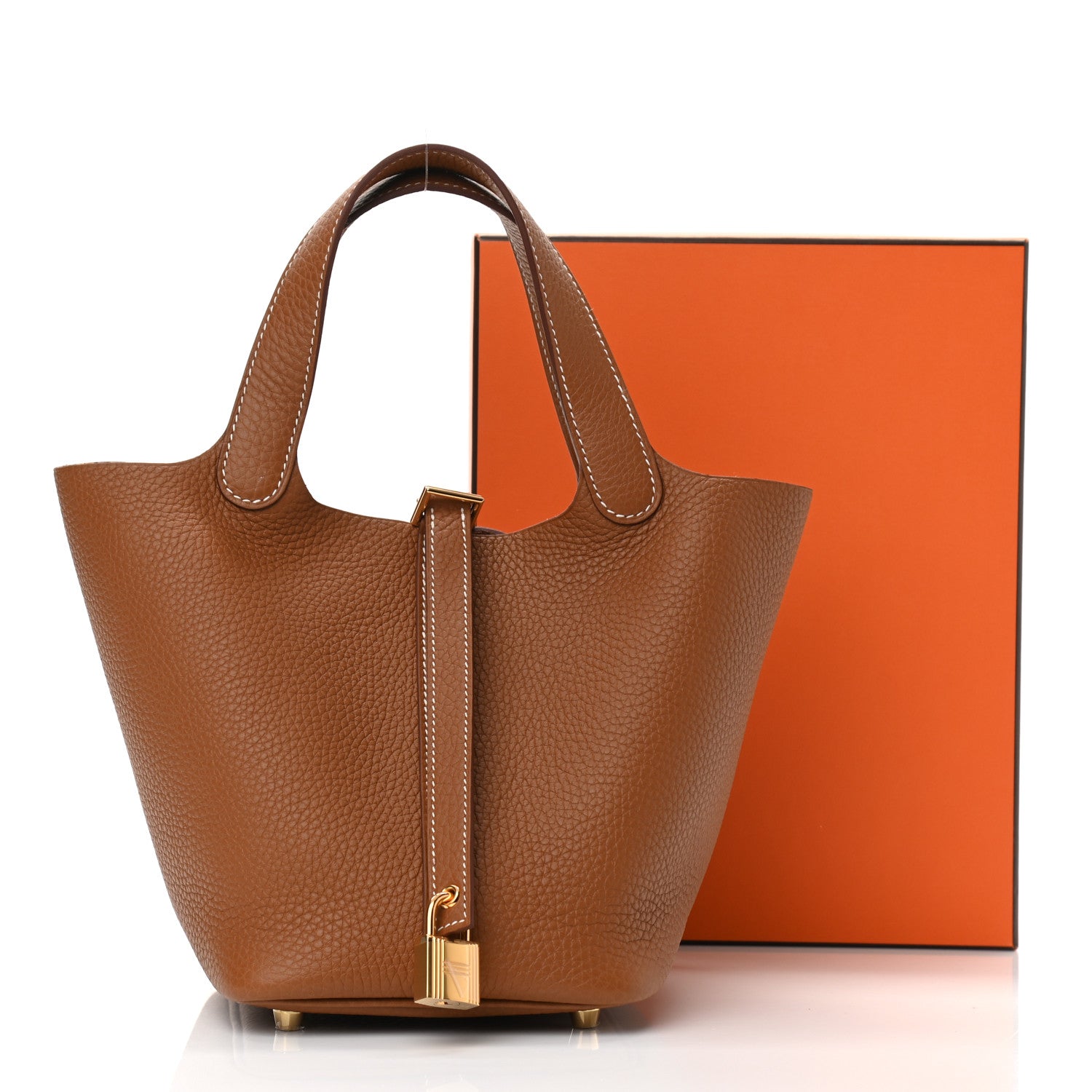 Hermes Taurillon Clemence Picotin Lock 18 PM Gold 9 of 9