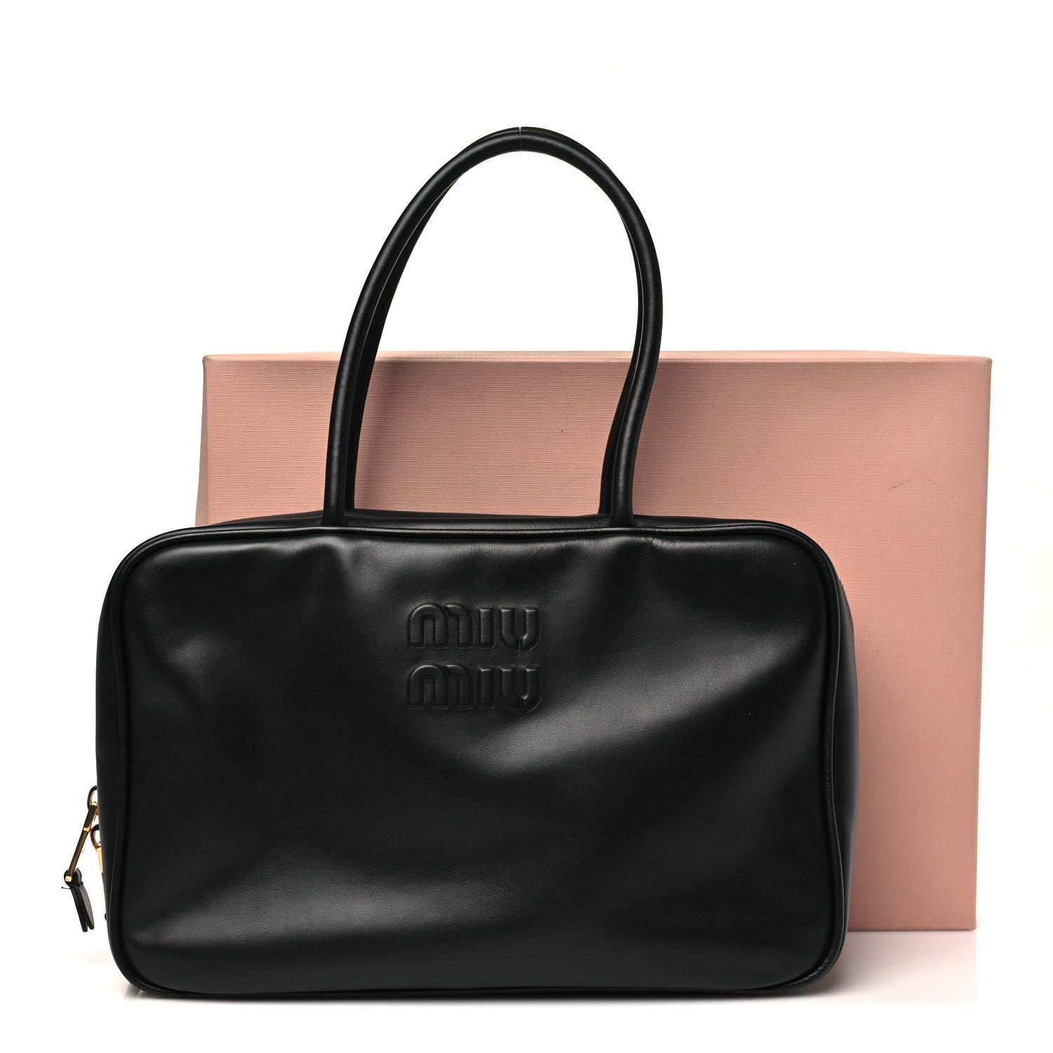 Miu Miu Calfskin Softy Medium Beau Top Handle Bag Black 11 of 11