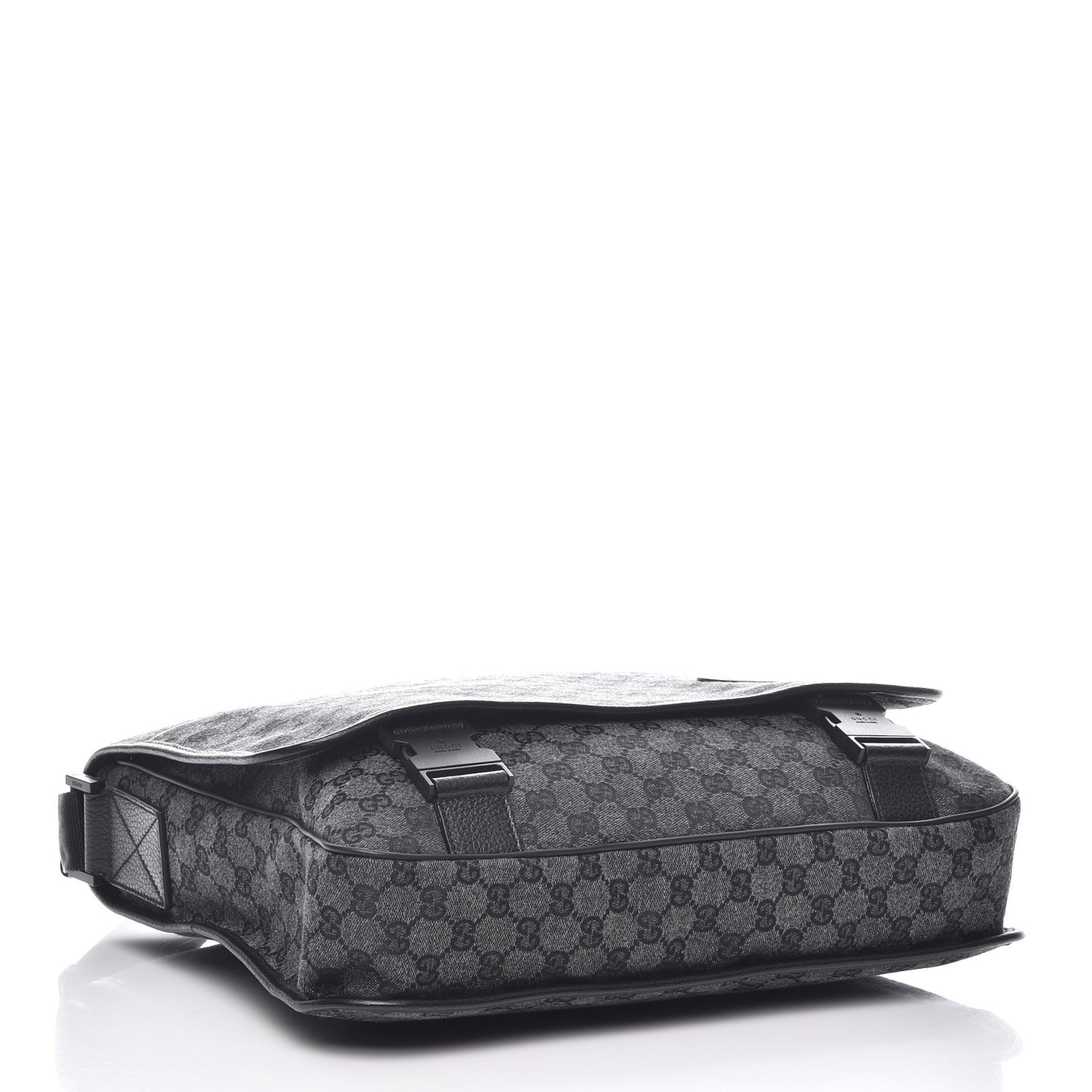 Denim Monogram Hysteria Double Buckle Flap Messenger Bag