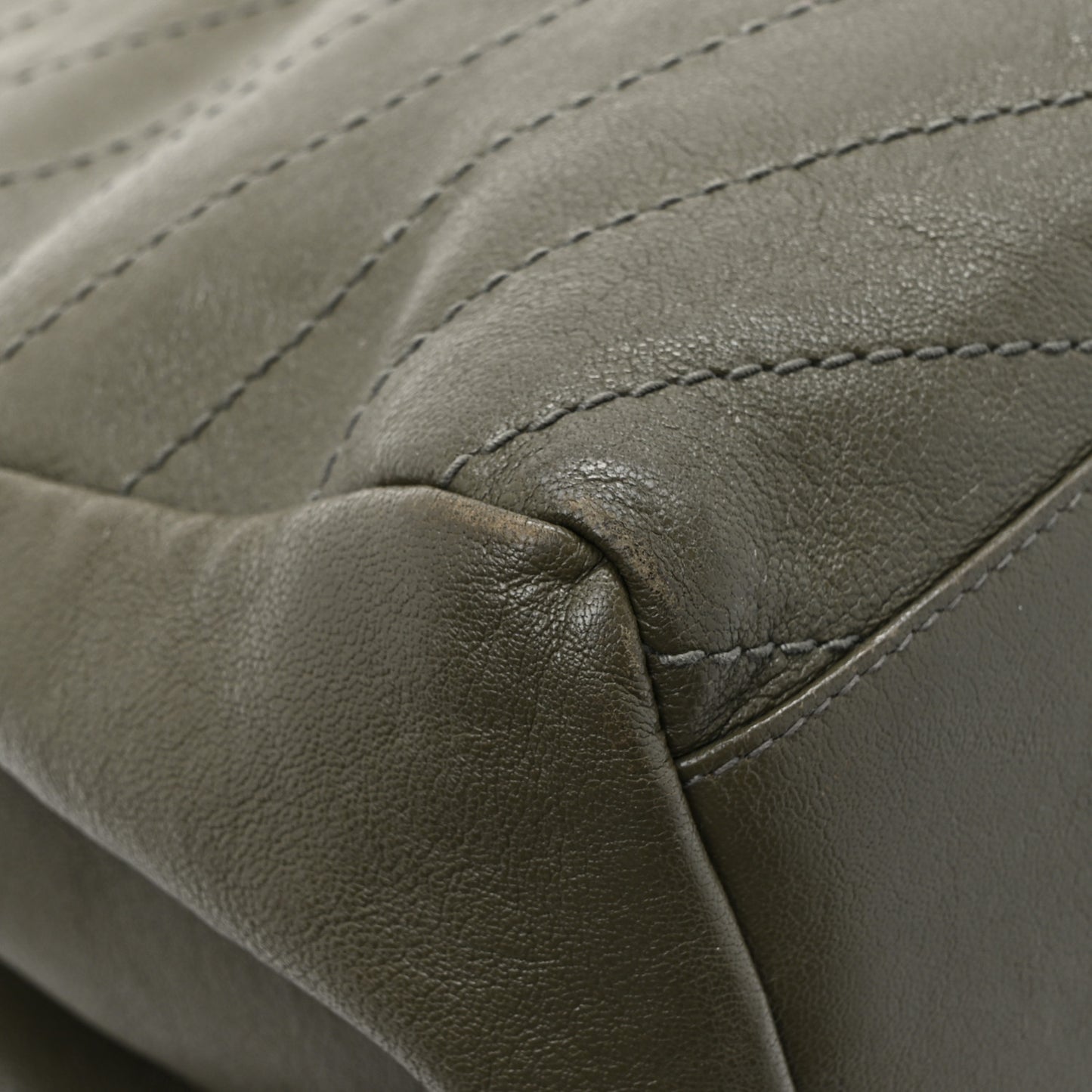Vintage Lambskin Chevron Monogram Medium Nolita Military Olive