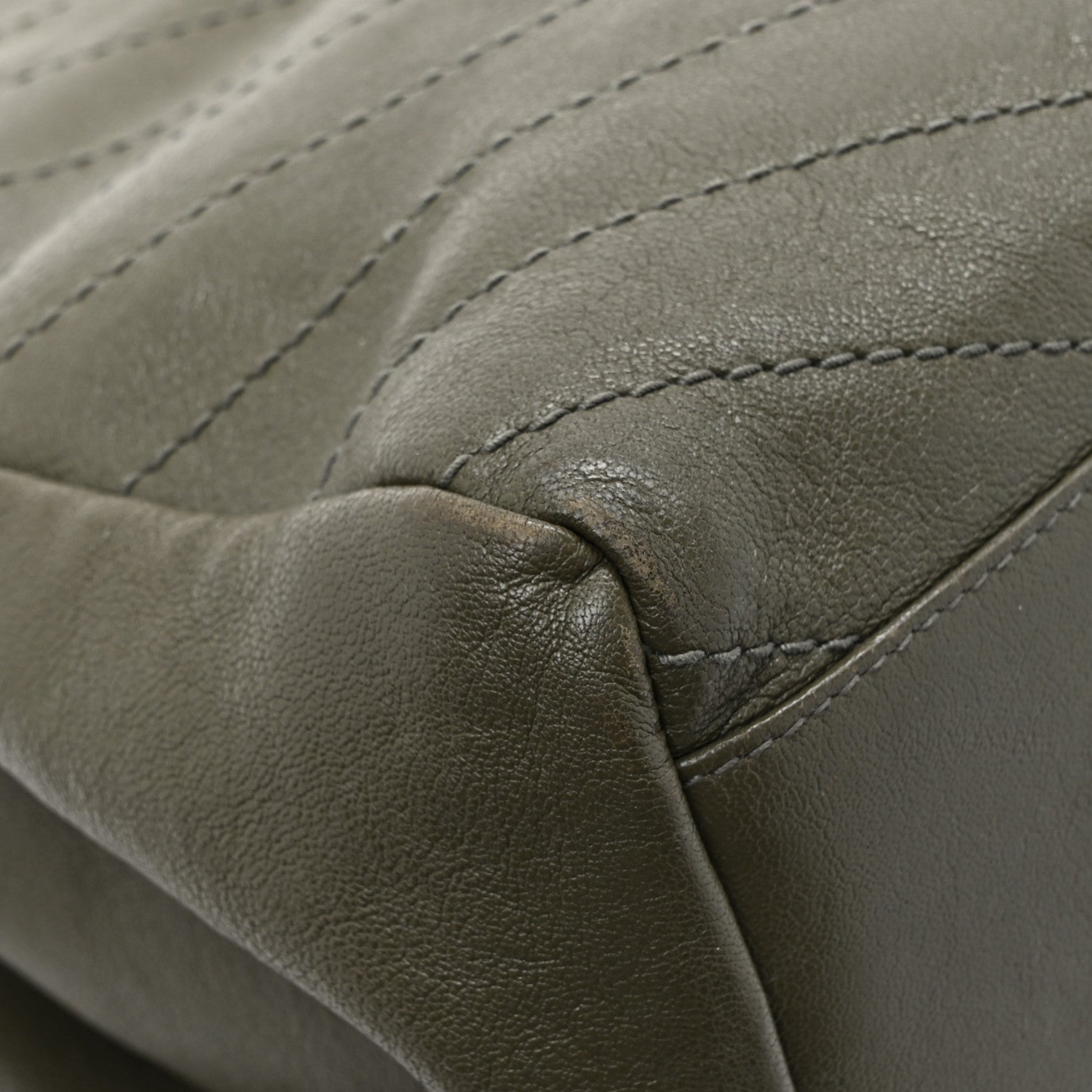 Saint Laurent Vintage Lambskin Chevron Monogram Medium Nolita Military Olive 12 of 13