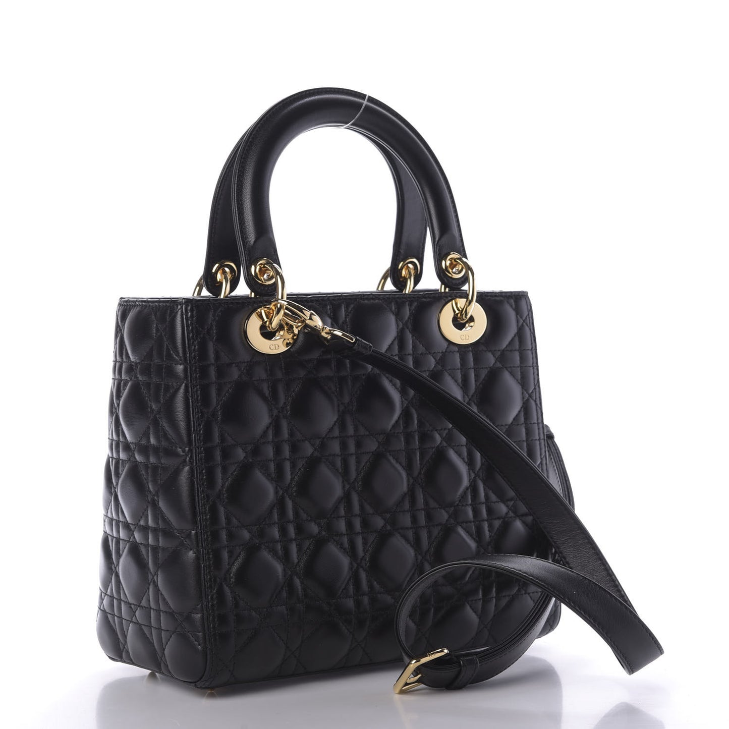 Lambskin Cannage Medium Lady Dior Black