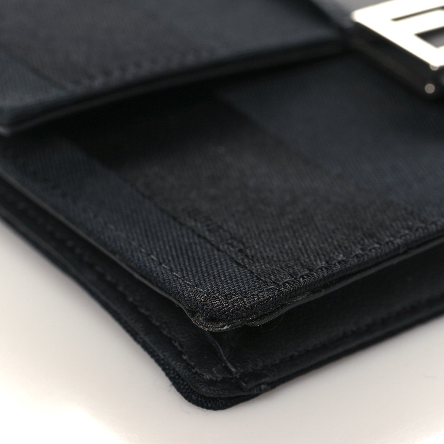 Fendi Recycled Nylon Vitello Grace Light Pequin Baguette Belt Pouch Black 8 of 9