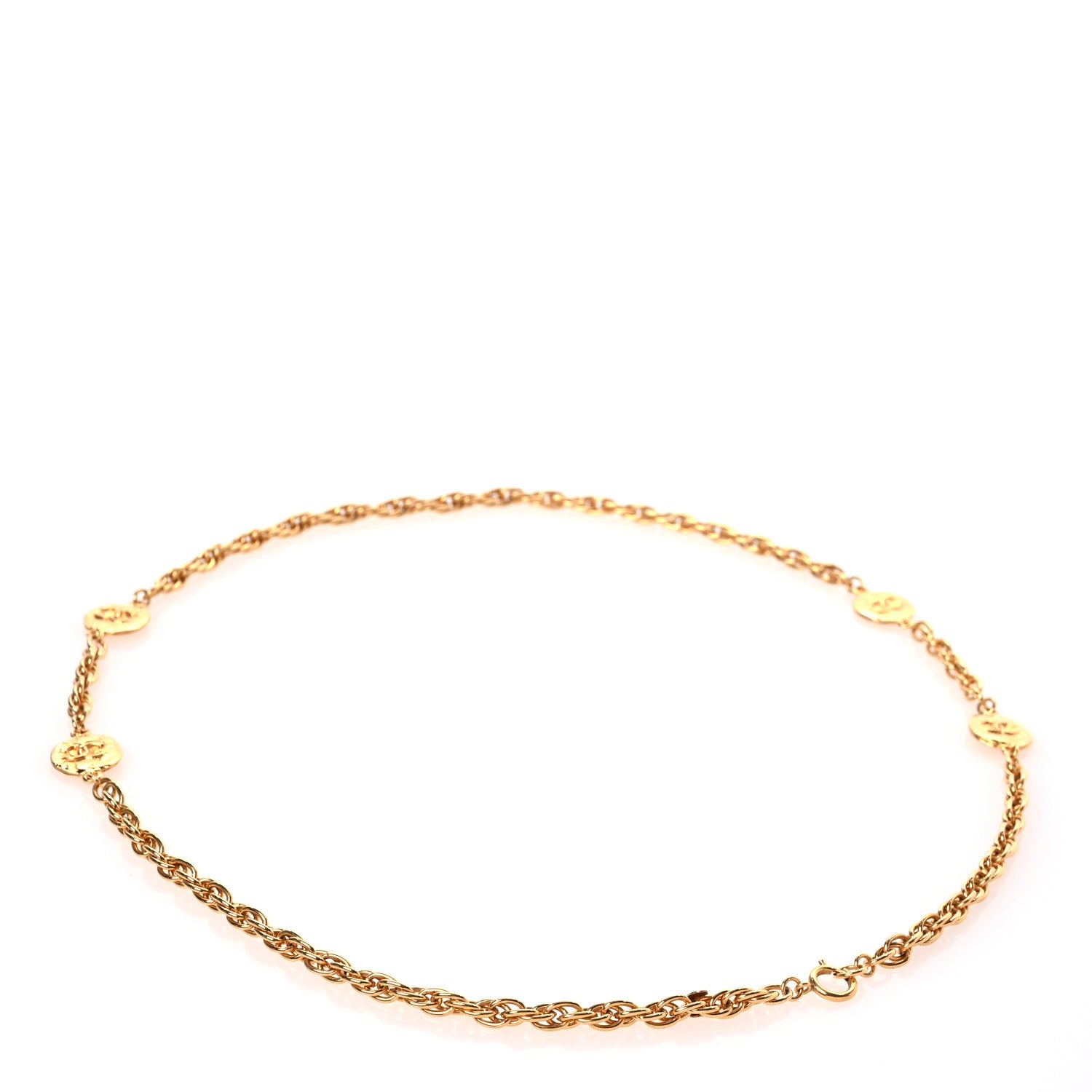 Chanel Metal Chain CC Medallion Belt Gold 2 of 5