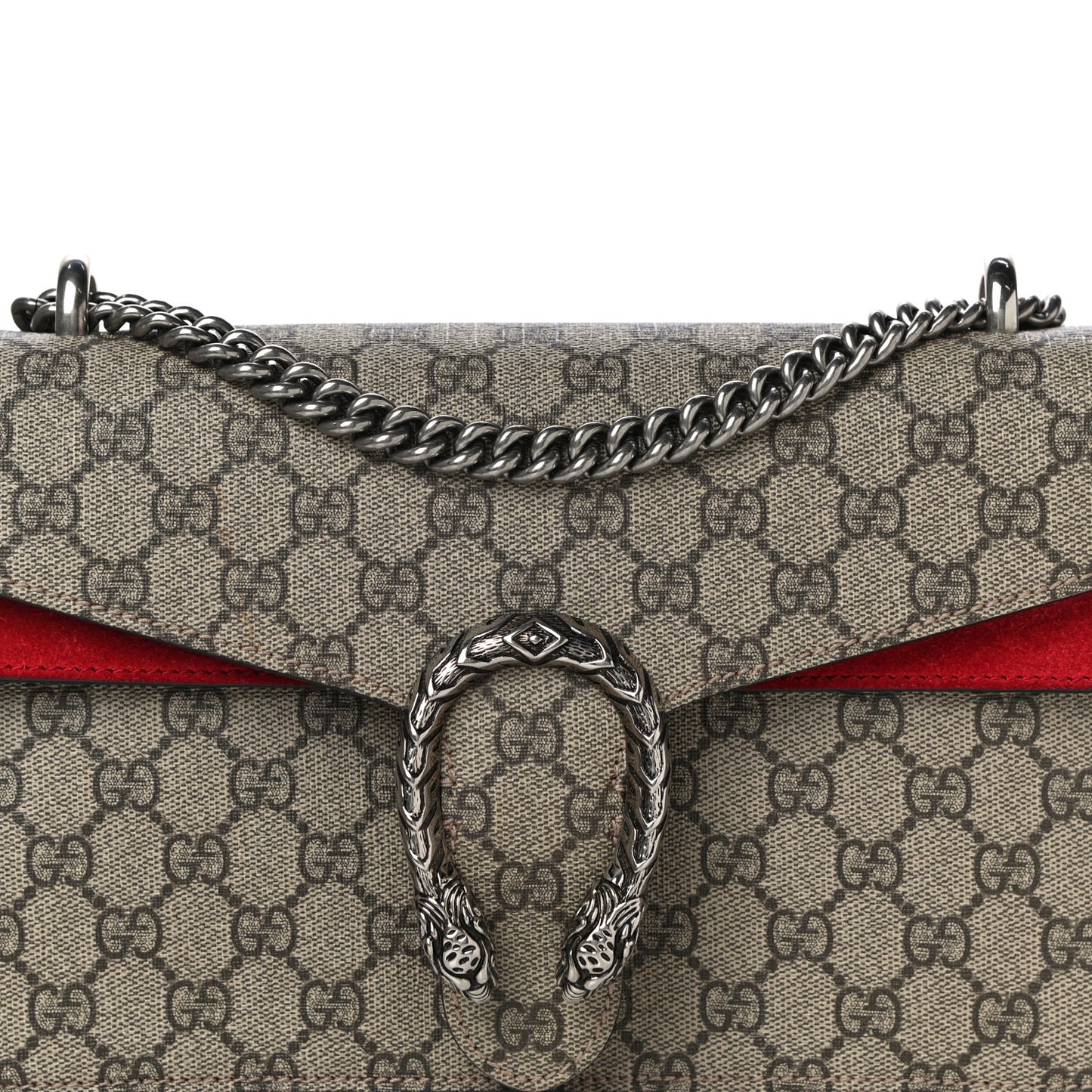 GG Supreme Monogram Small Dionysus Shoulder Bag Red