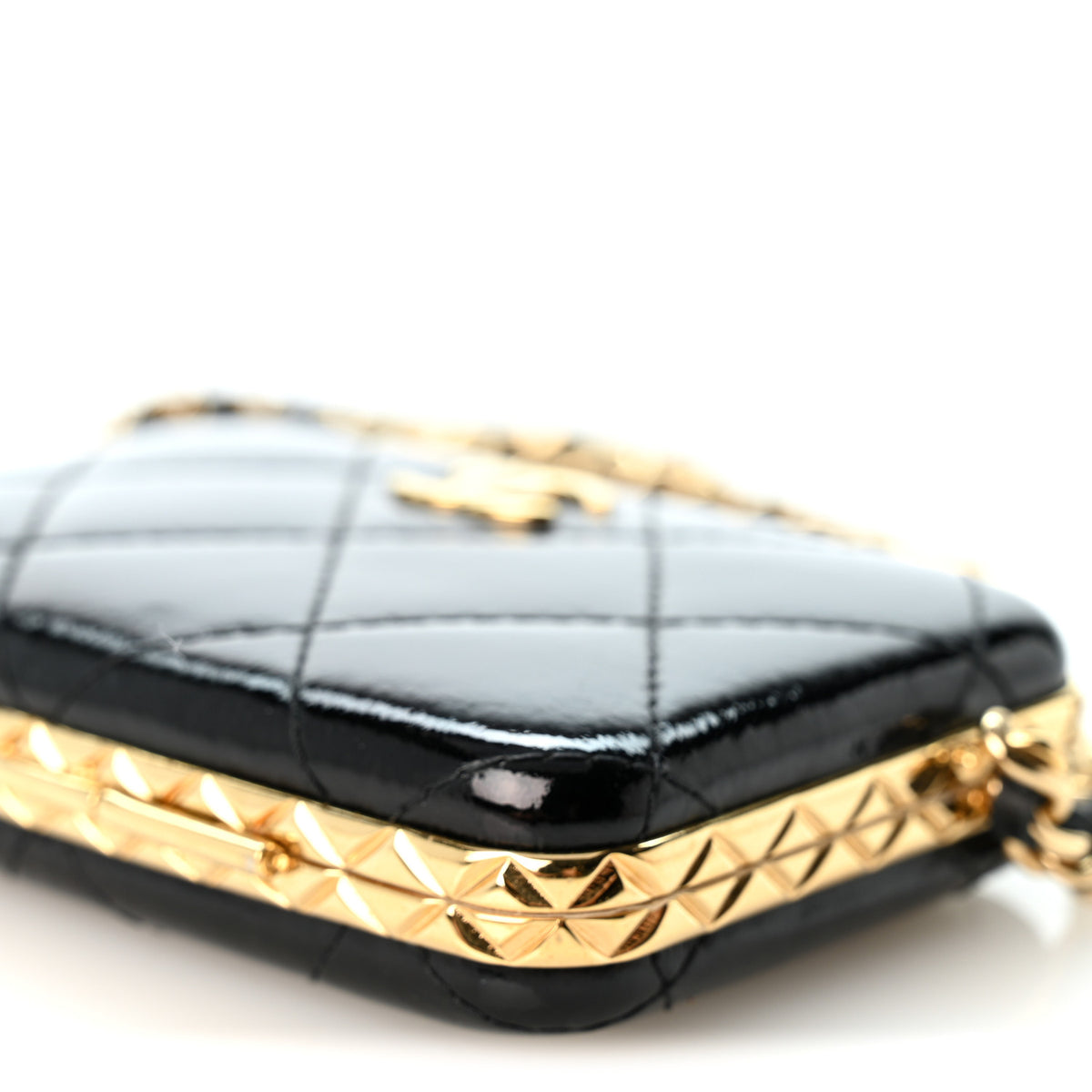Chanel Glazed Goatskin Quilted Small Box With Chain Black 11 of 11
