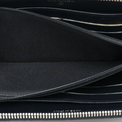 Chanel Caviar Quilted Large Gusset Zip Around Wallet Navy 6 of 22