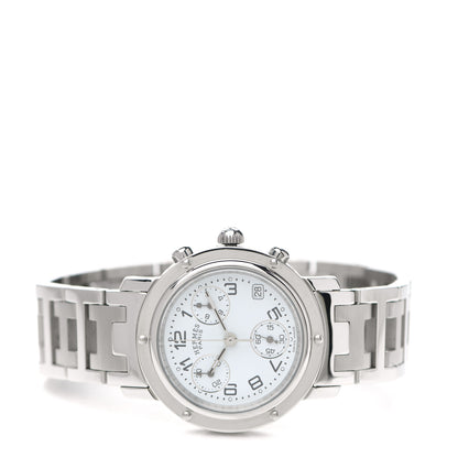 Hermes Stainless Steel 31mm Clipper Chronograph Quartz Watch 3 of 8