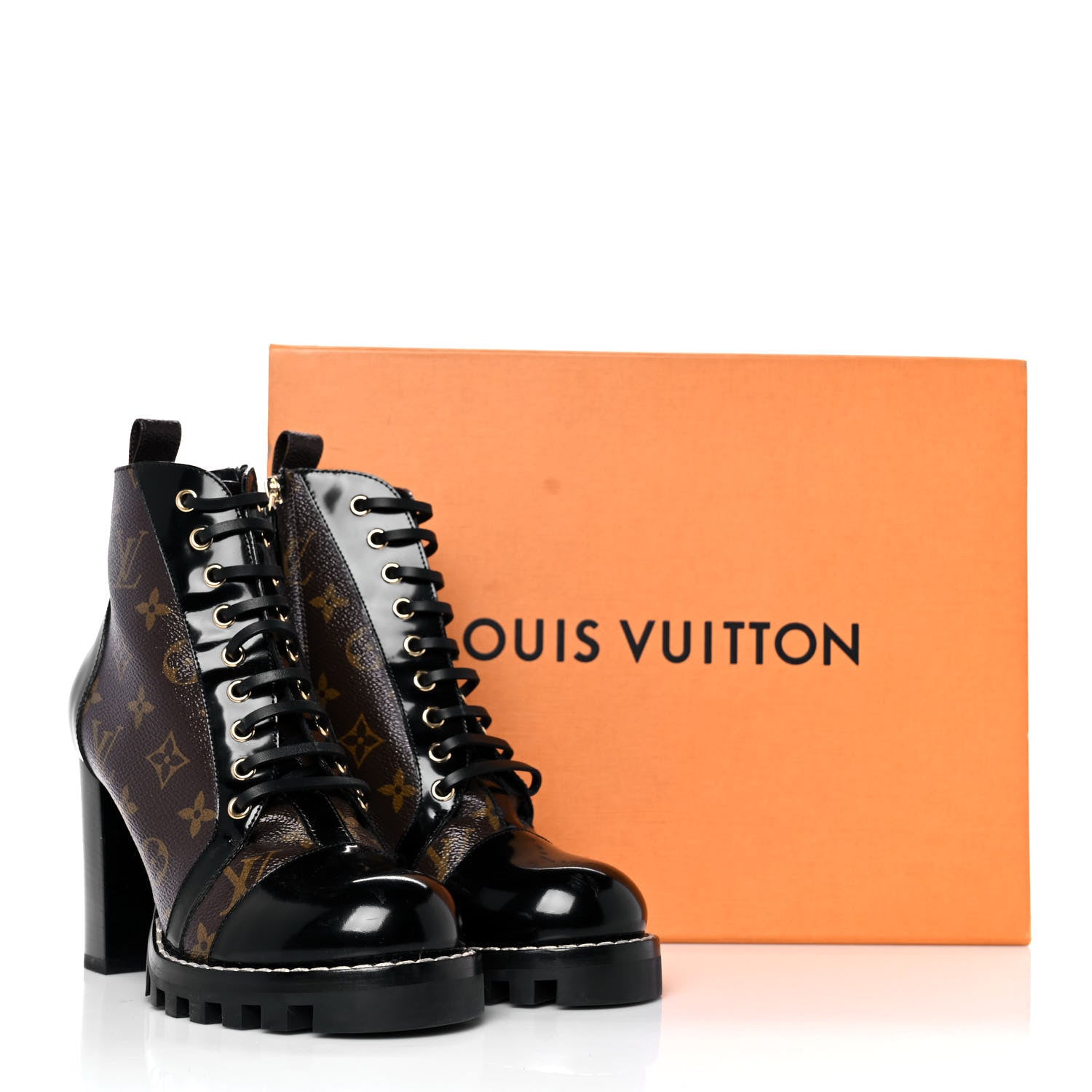 Louis Vuitton Patent Calfskin Monogram Star Trail Ankle Boots 39 Black 7 of 7