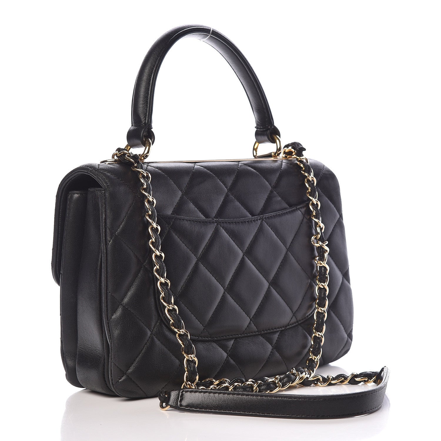 Chanel Lambskin Quilted Small Trendy CC Dual Handle Flap Bag Black 3 of 16