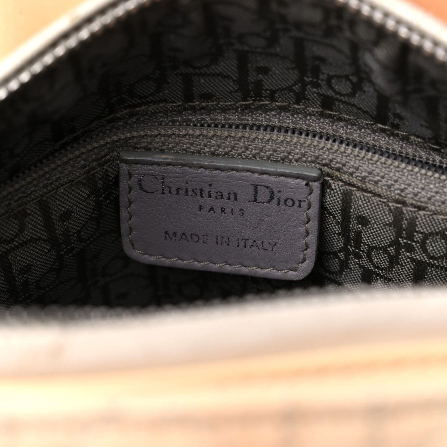 Patent Cannage Medium Lady Dior Beige