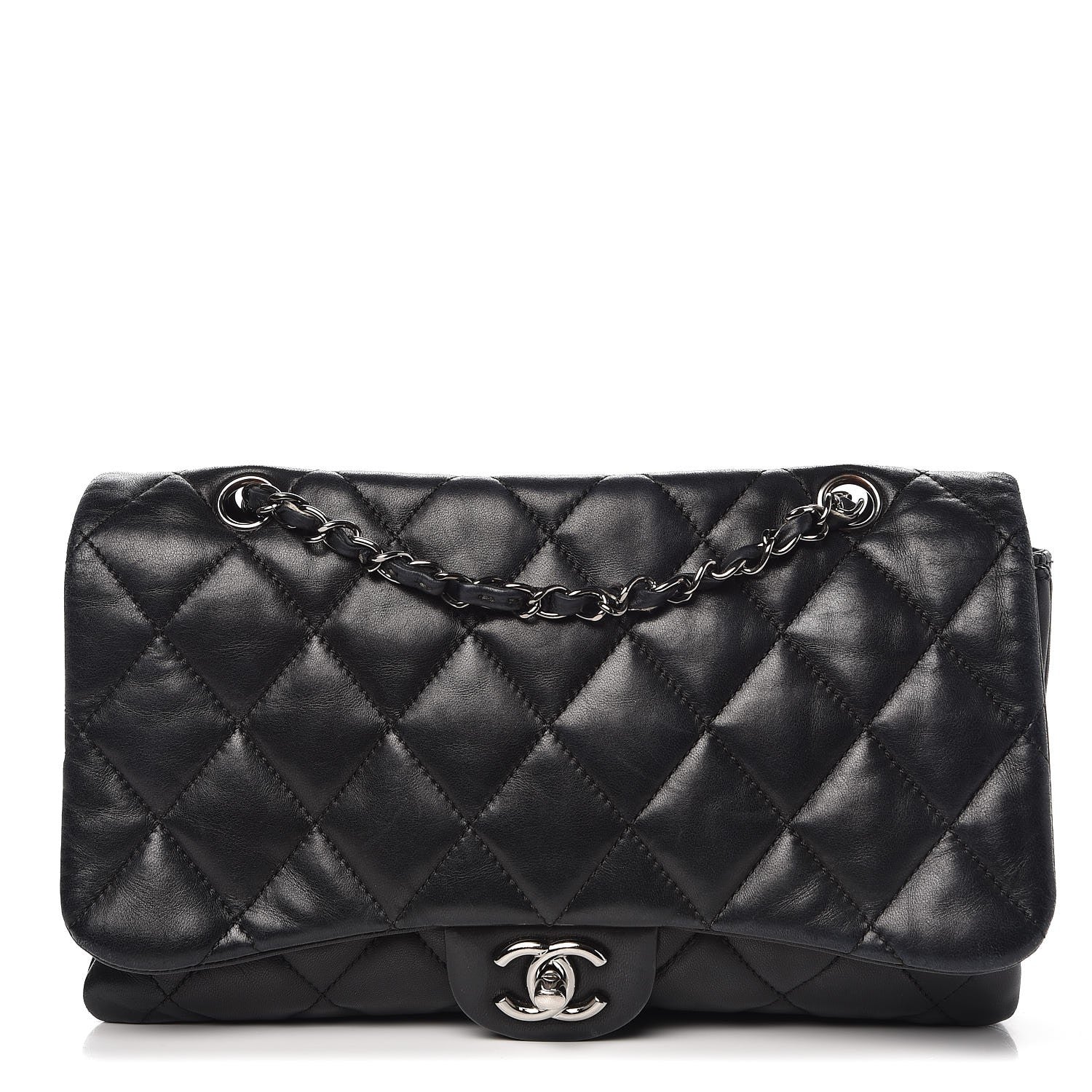 Chanel Lambskin Quilted Maxi 3 Flap Black 1 of 10