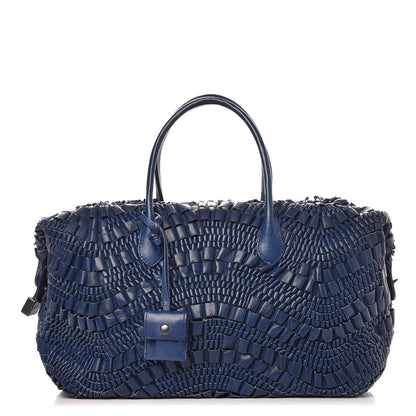 Bottega Veneta Goatskin Gorgiera Ruffle Boston Cobalt 1 of 9