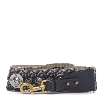 Christian Dior Oblique Studded Shoulder Strap Blue 1 of 7