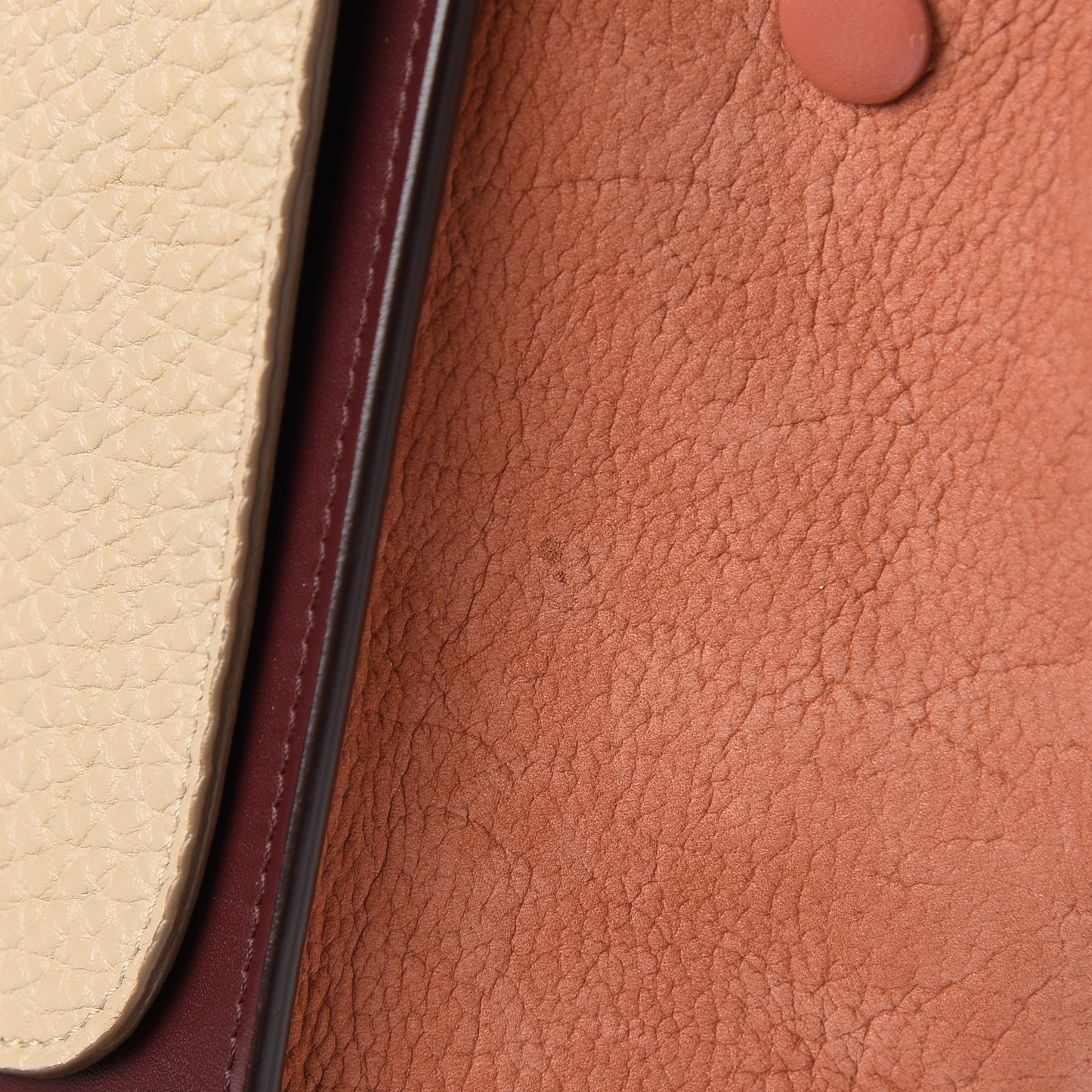 Bullhide Calfskin Grained Nubuck Small Tri-Color Trapeze Medium Chamois