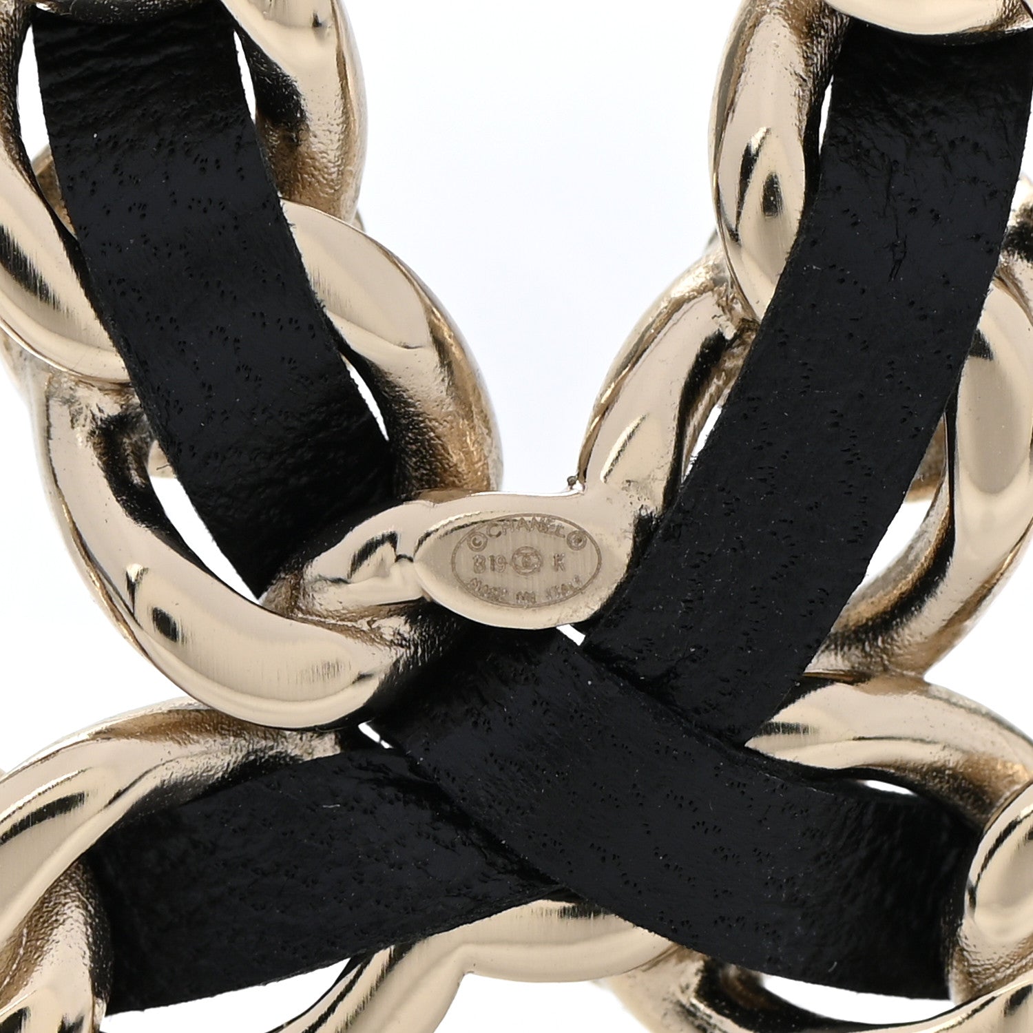 Chanel Lambskin Pearl Chain CC Brooch Gold Black 4 of 5