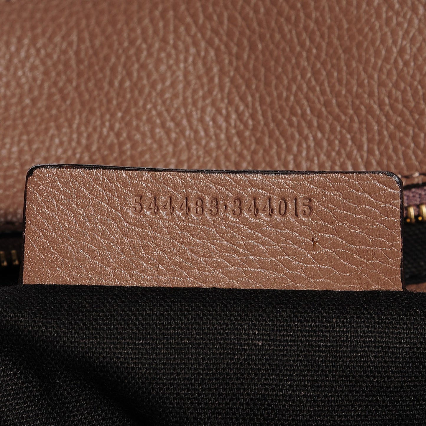 Pebbled Calfskin Small Skull Padlock Zip Around Tote Taupe