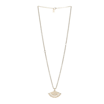 Chanel Metal Pearl CC Fan Necklace Gold 3 of 5