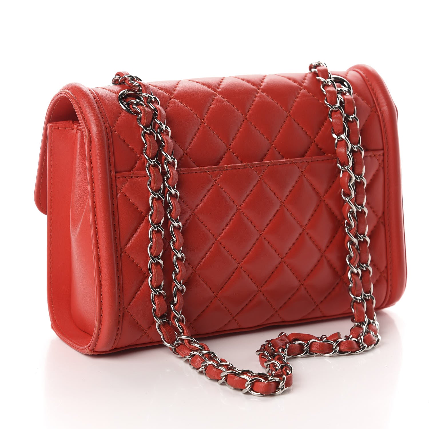 Chanel Lambskin Quilted Small Geometric Flap Red 2 of 9