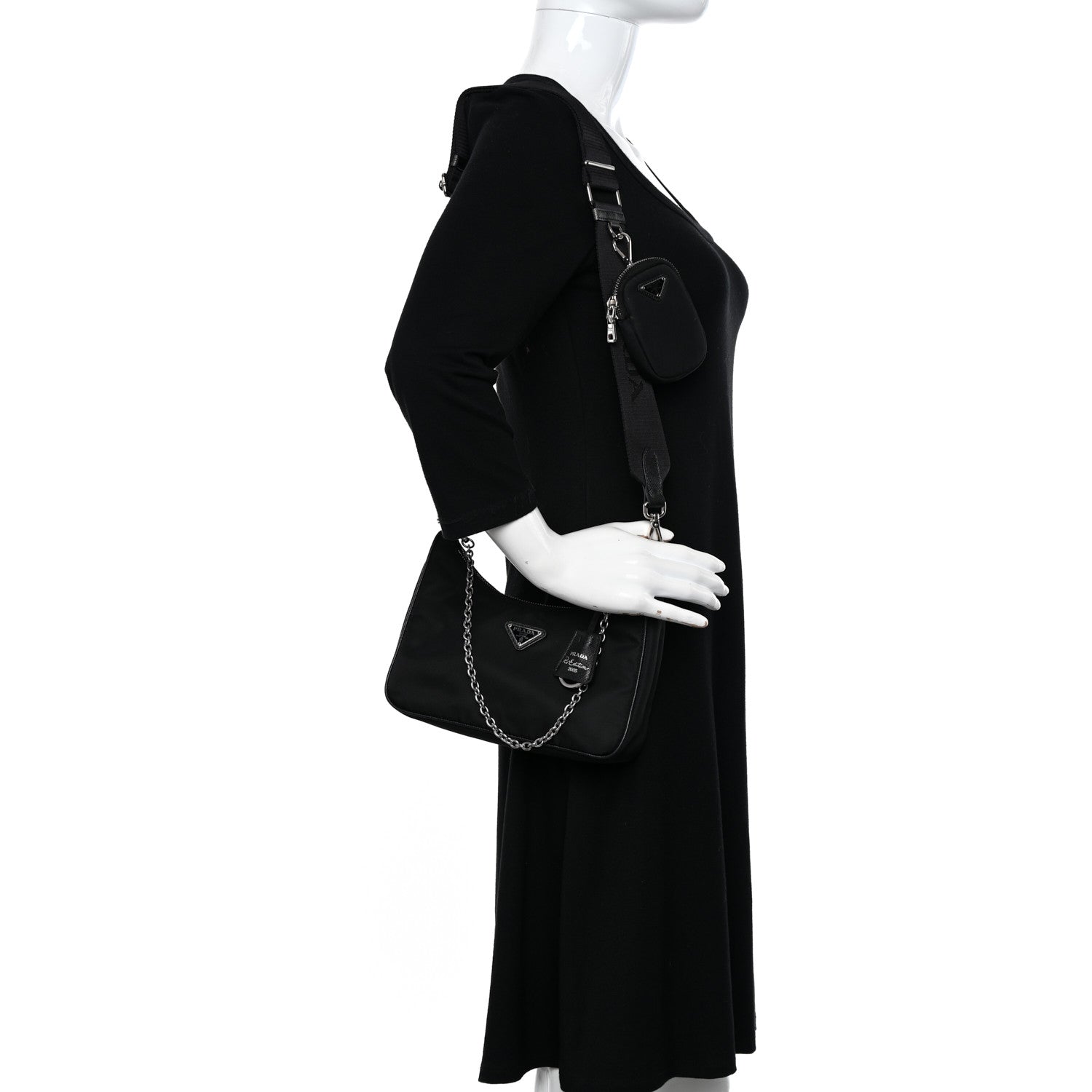 Prada Nylon Re-Edition 2005 Shoulder Bag Black 9 of 9