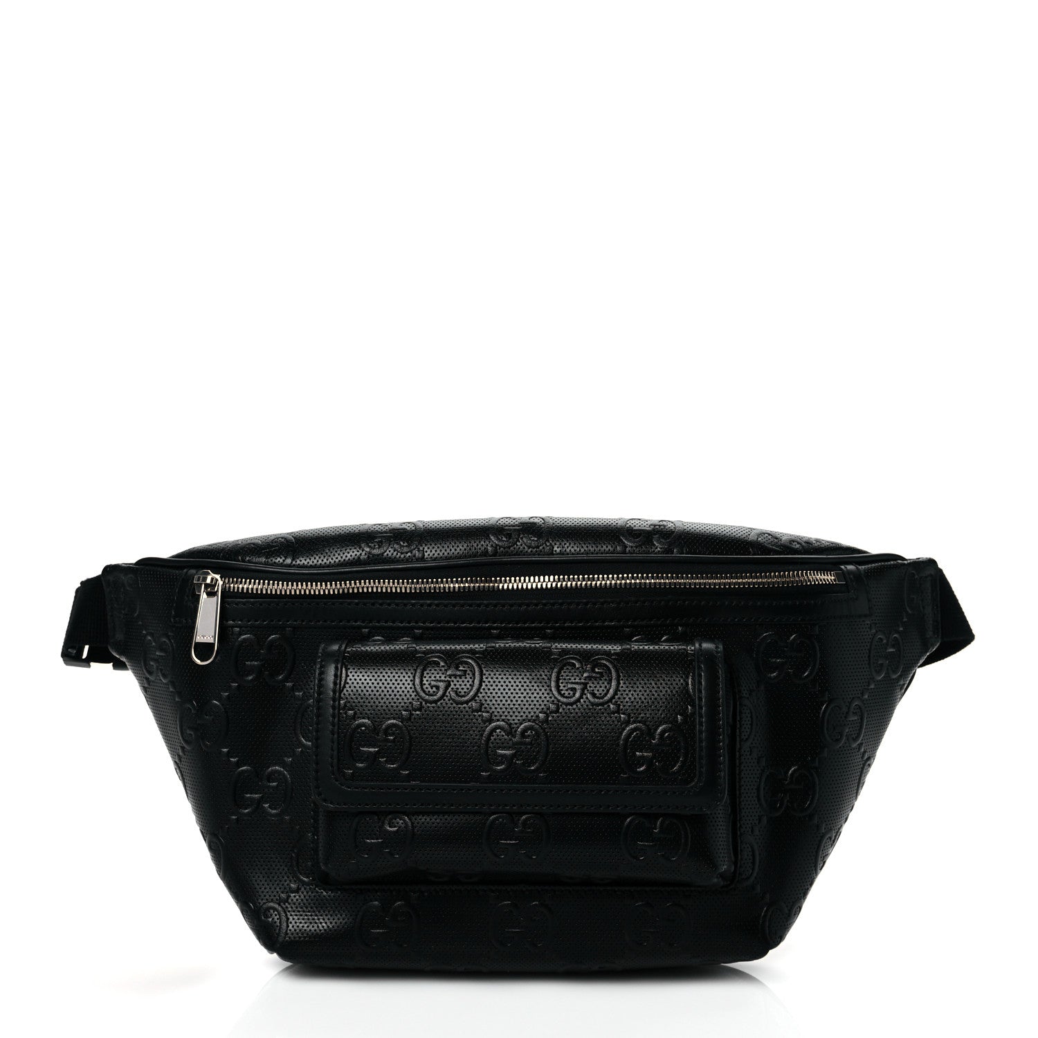 Gucci Calfskin GG Tennis Embossed Pocket Belt Bag Black 1 of 10