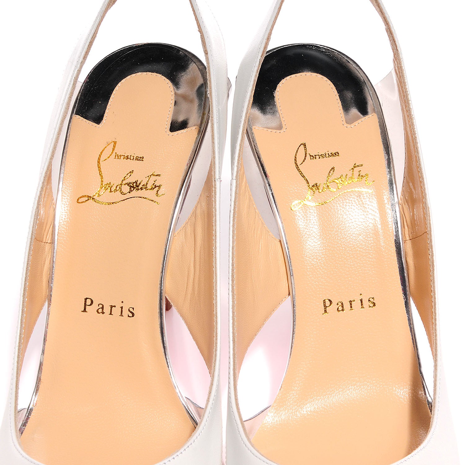Christian Louboutin Patent Suede Calfskin Air Chance 100 Pumps 39.5 White 7 of 7