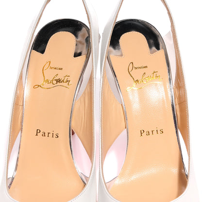 Christian Louboutin Patent Suede Calfskin Air Chance 100 Pumps 39.5 White 7 of 7