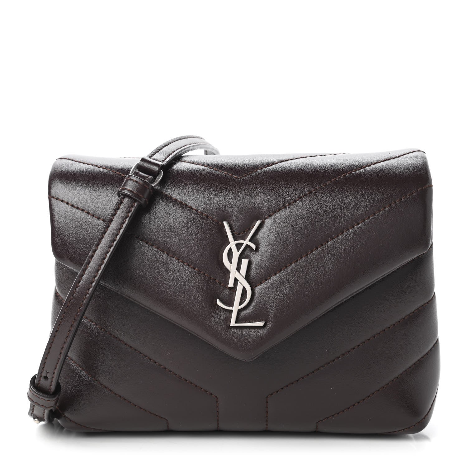 Saint Laurent Calfskin Y Quilted Monogram Toy Loulou Monogram Crossbody Bag Black Tulipe 1 of 10