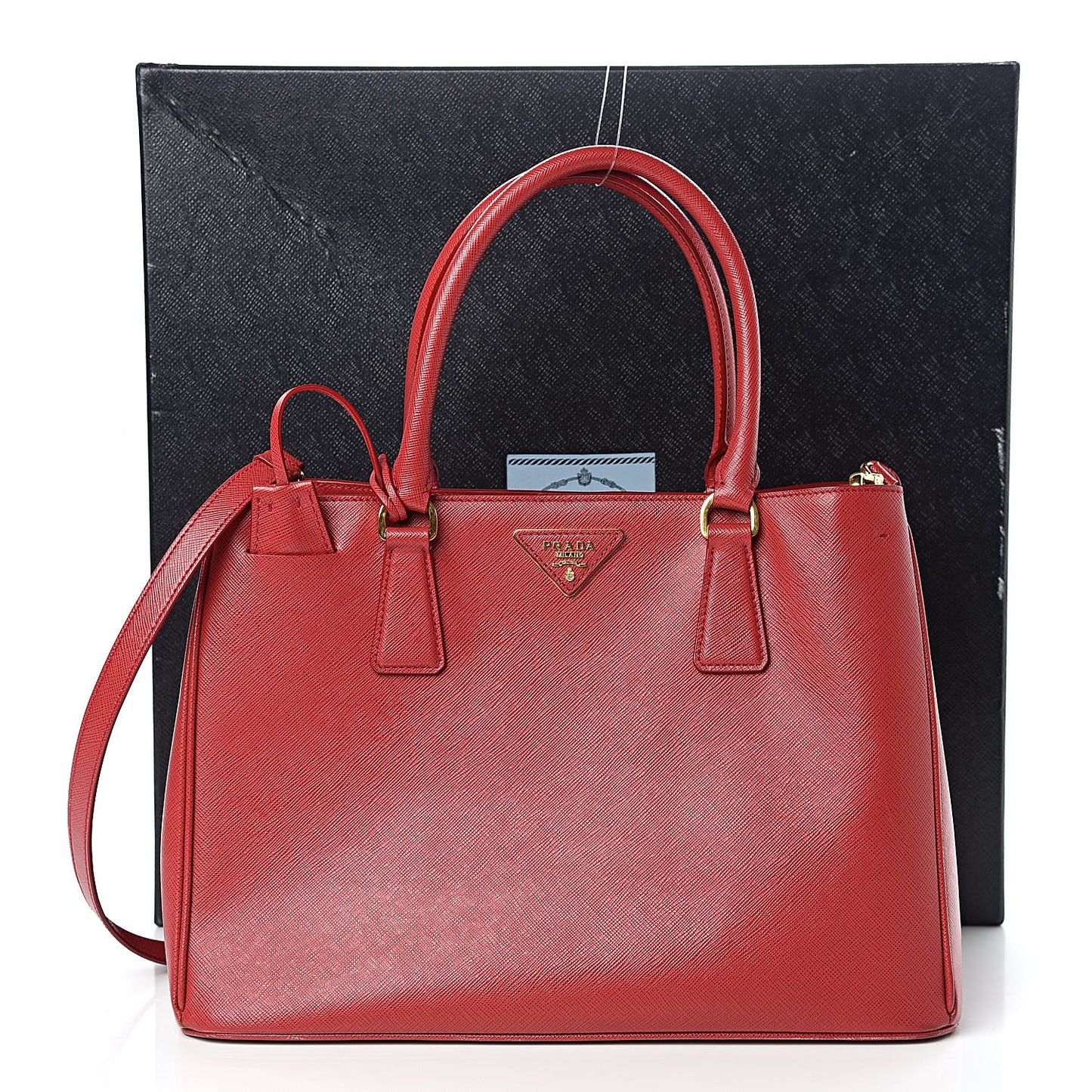 Saffiano Lux Medium Tote Fuoco