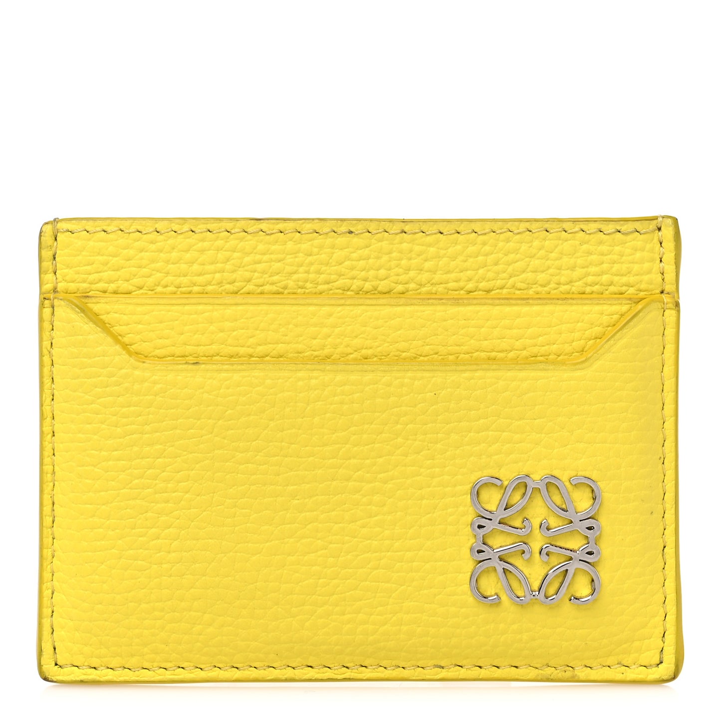 Soft Grained Calfskin Anagram Card Holder Lemon