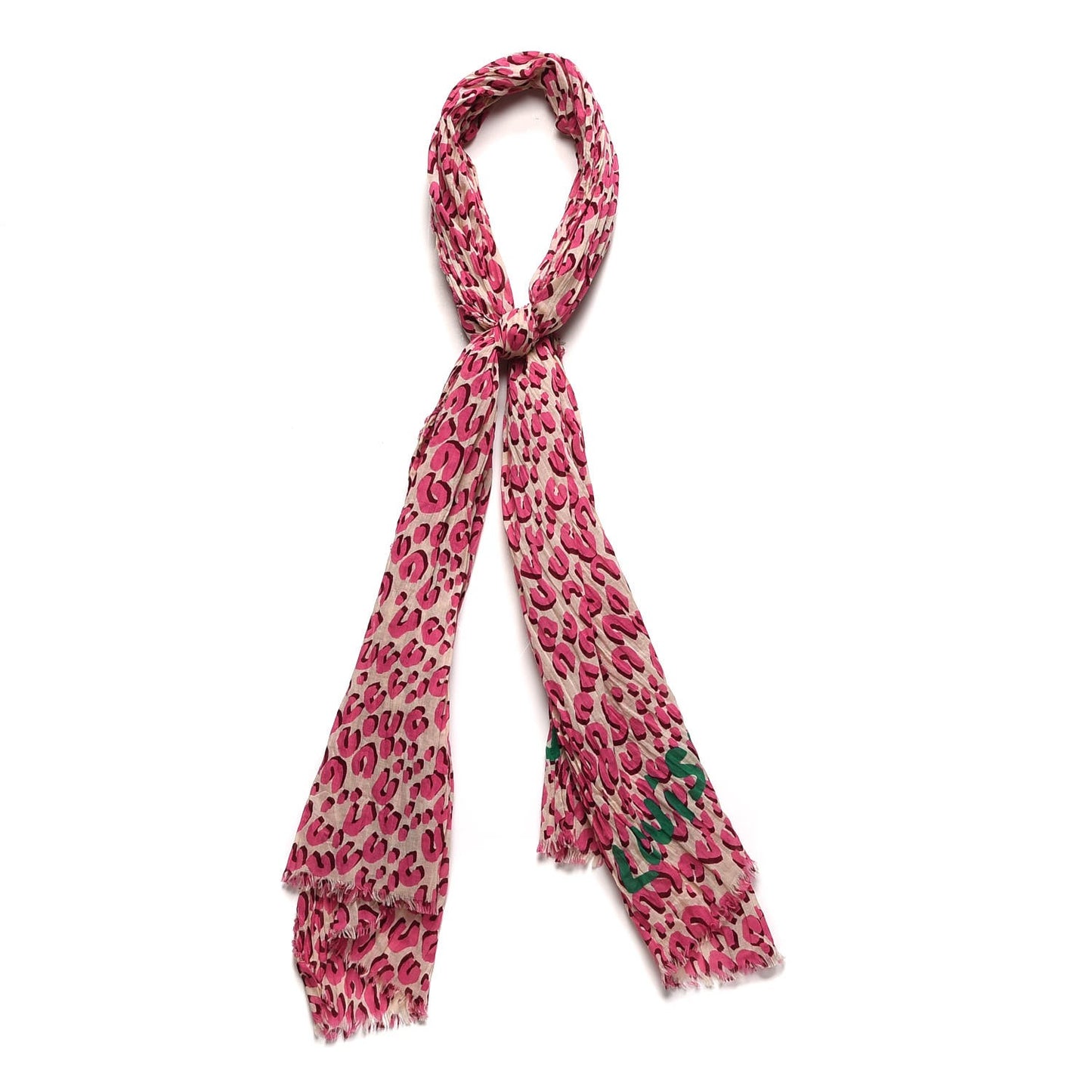 Cotton Leopard Stole Corail