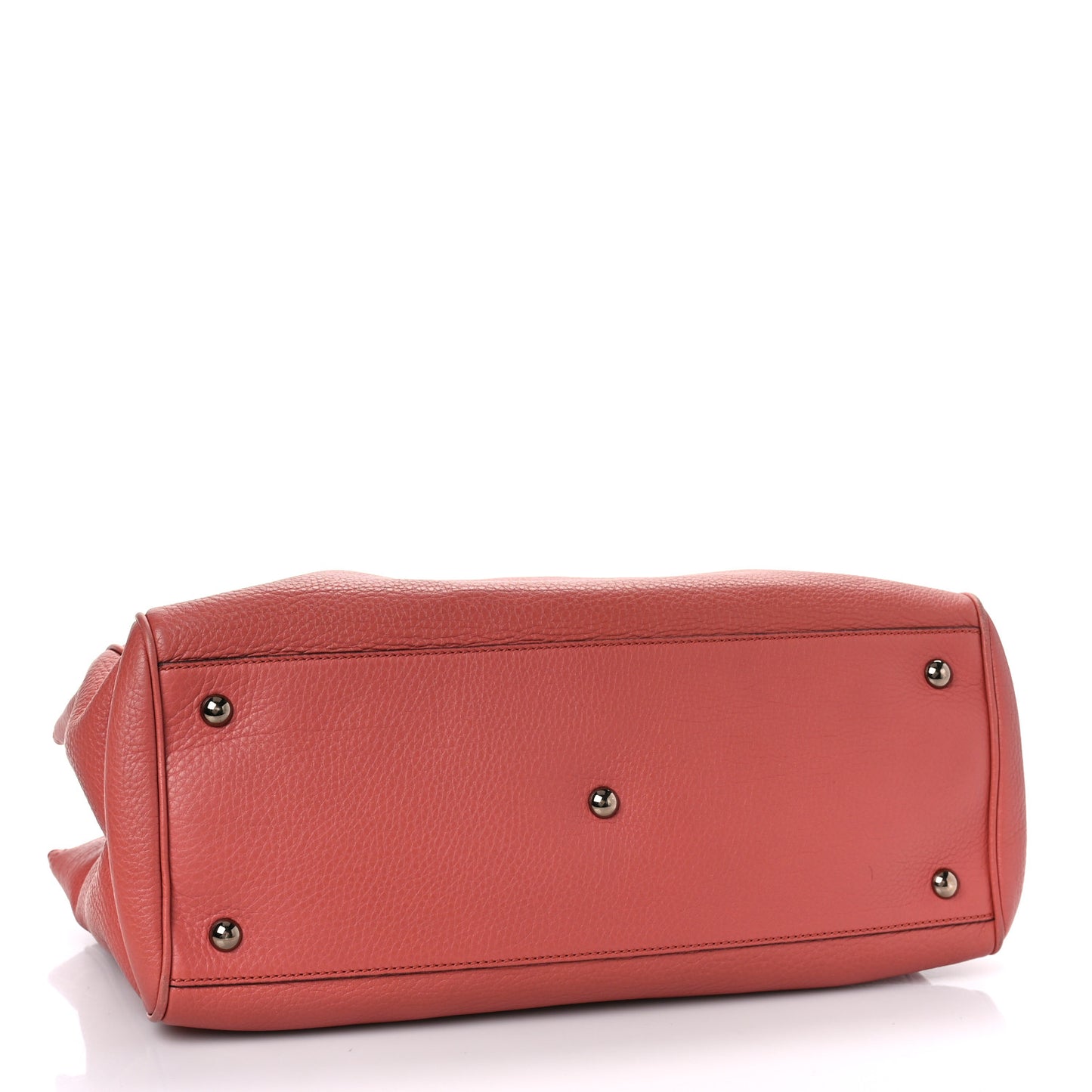 Pebbled Calfskin Bi-Color Medium Bamboo Shopper Tote Pink