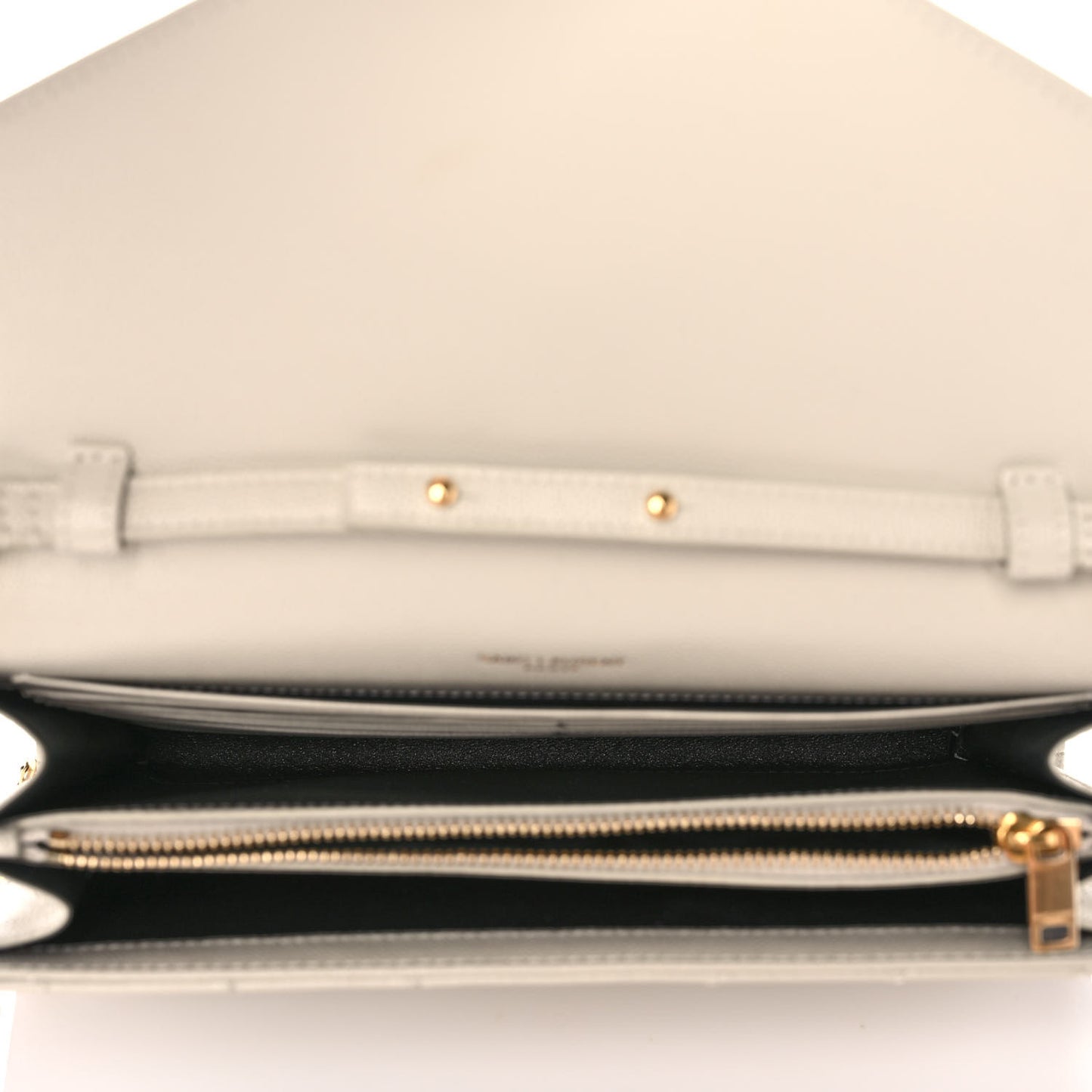 Grain De Poudre Matelasse Chevron Monogram Chain Wallet Crema Soft