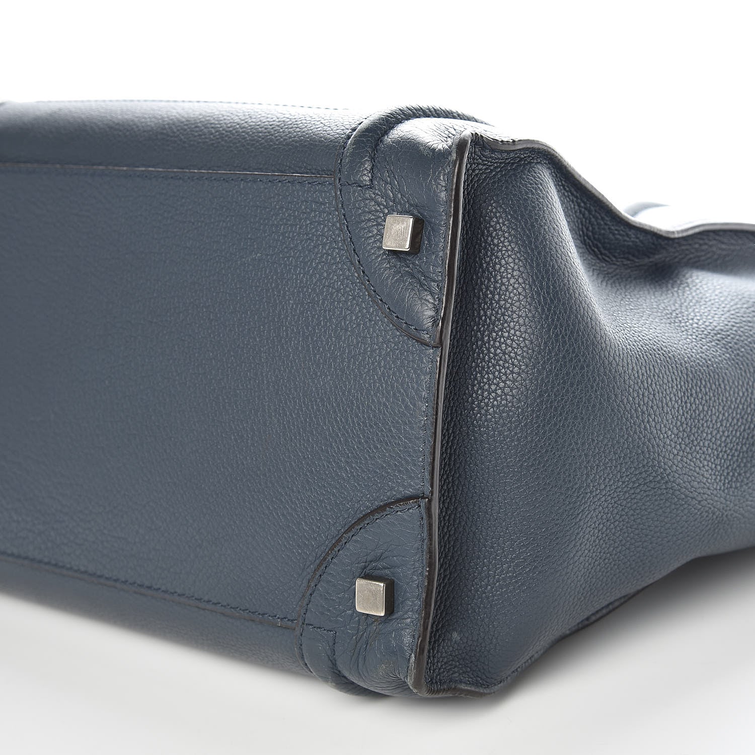 Celine Drummed Calfskin Mini Luggage Blue 9 of 10