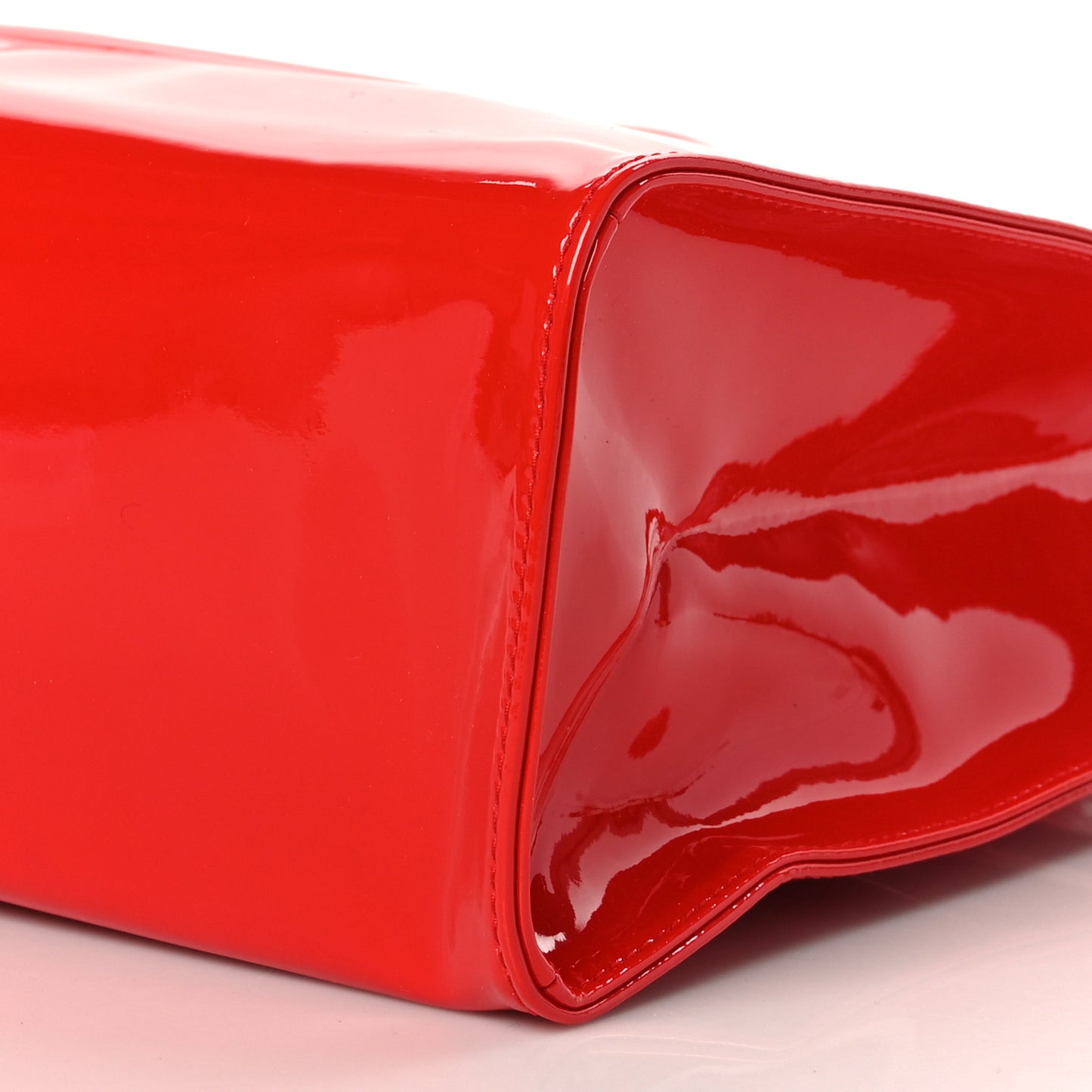 Patent Vegan Leather Medium Shopping Bag Red