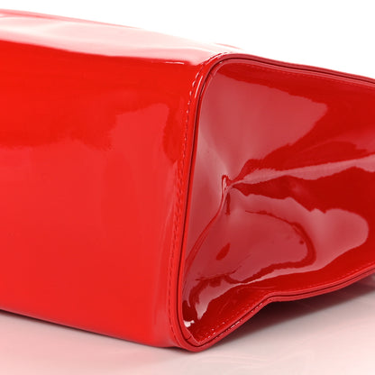 Telfar Patent Vegan Leather Medium Shopping Bag Red 7 of 7