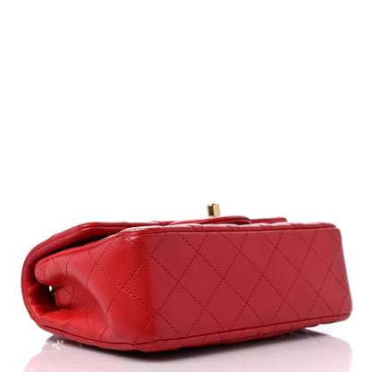 Chanel Lambskin Quilted Mini Rectangular Flap Red 4 of 14