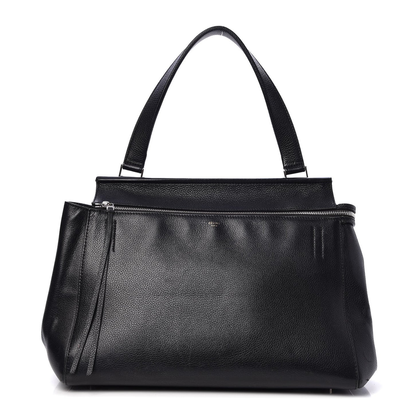 Supple Calfskin Medium Edge Shoulder Bag Black