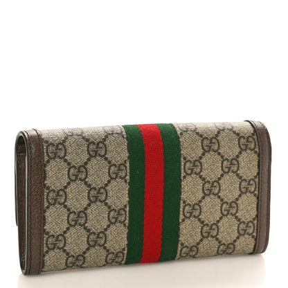 Gucci GG Supreme Monogram Web Ophidia Continental Wallet Brown 3 of 8