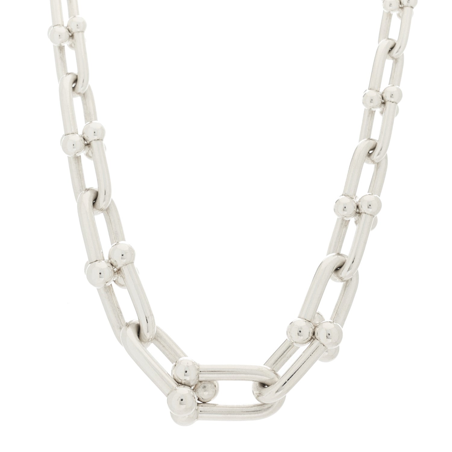 Tiffany Sterling Silver HardWear Graduated Link Necklace 1 of 7