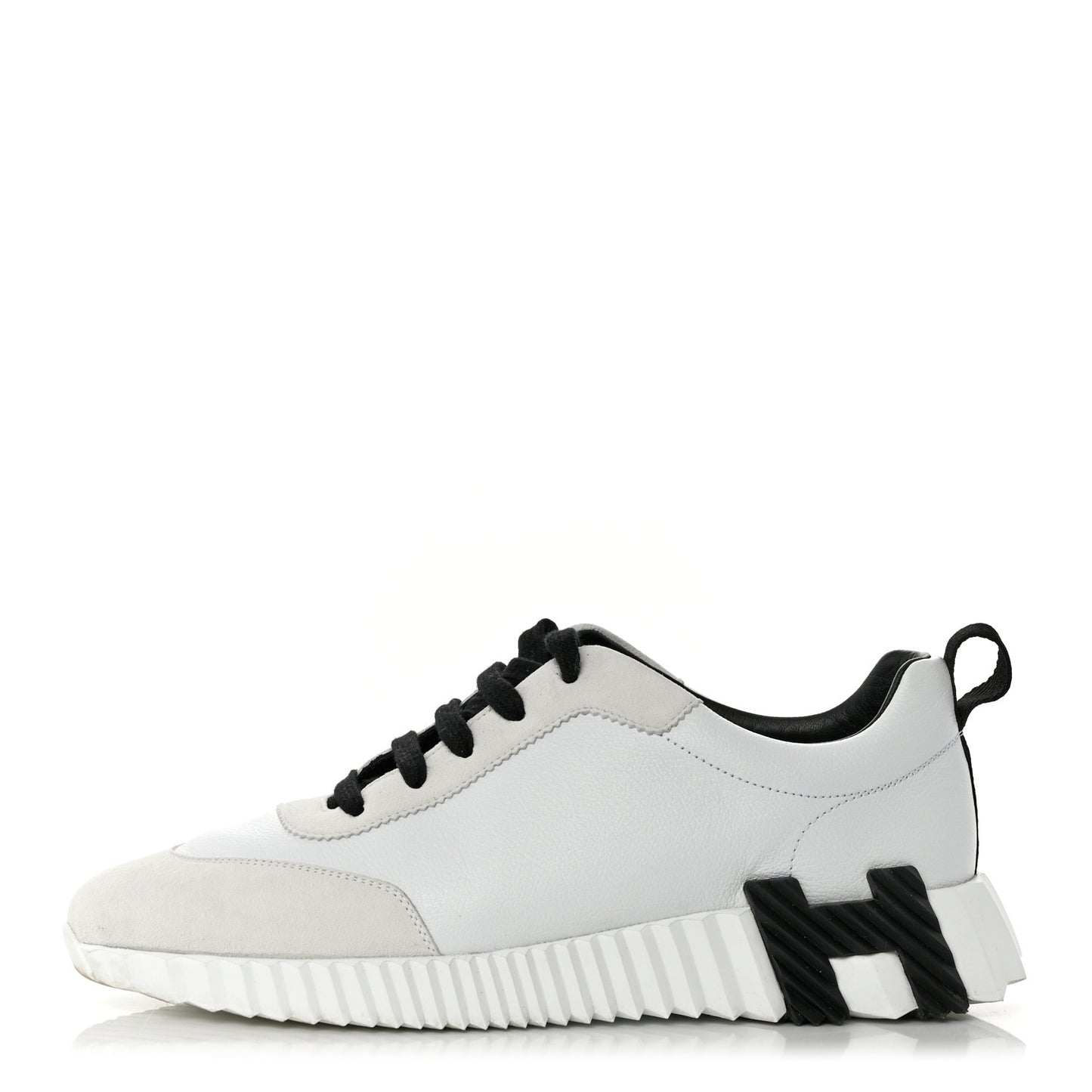 Calfskin Suede Goatskin Bouncing Sneakers 40 White Black