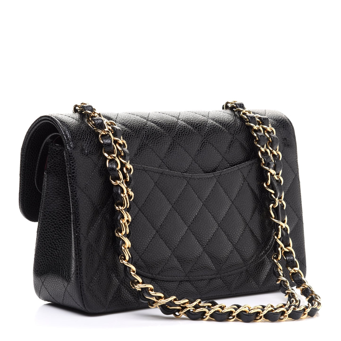 Caviar Quilted Small Double Flap Black