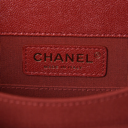 Chanel Caviar Quilted North South Boy Flap Red 6 of 10