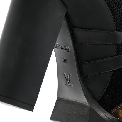 Louis Vuitton Suede Calfskin Monogram Star Trail Ankle Boots 39 Black 7 of 9
