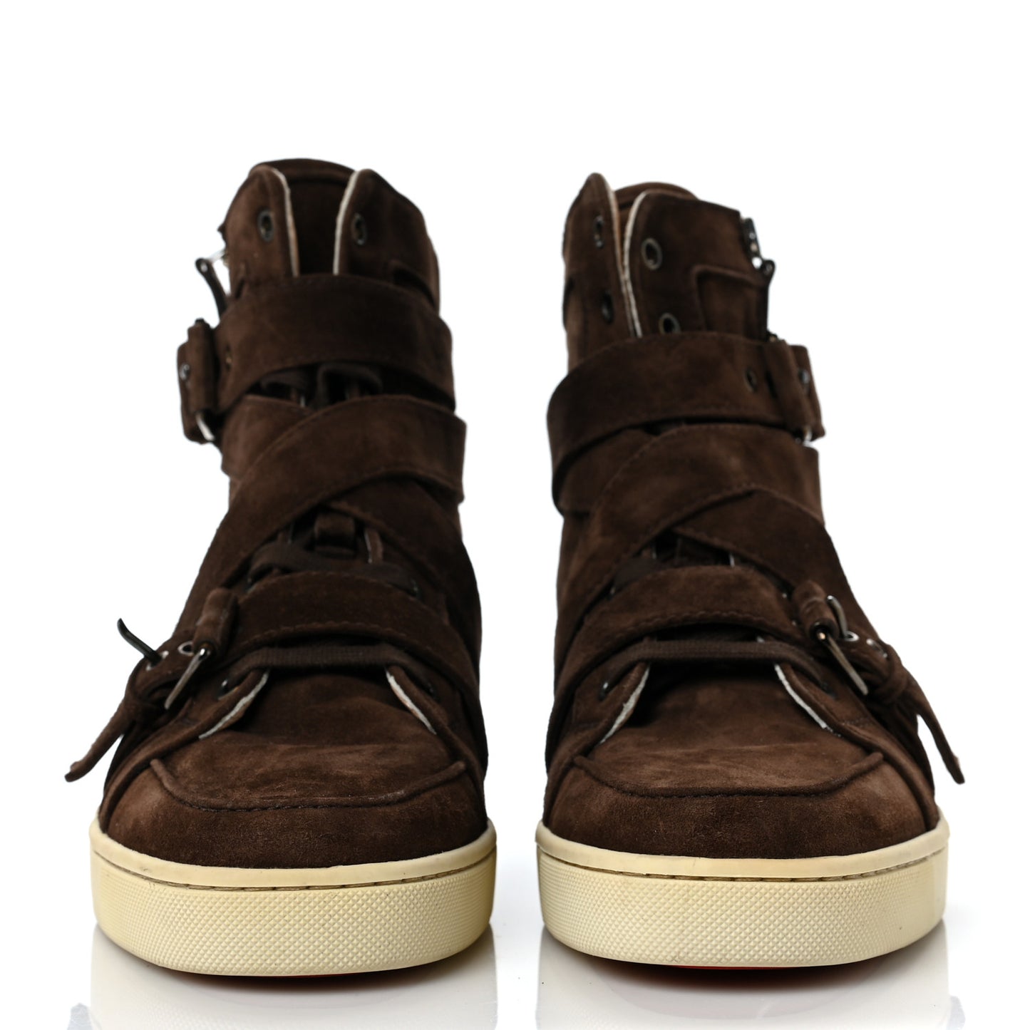 Suede Men's High Top Sneakers 40 Brown