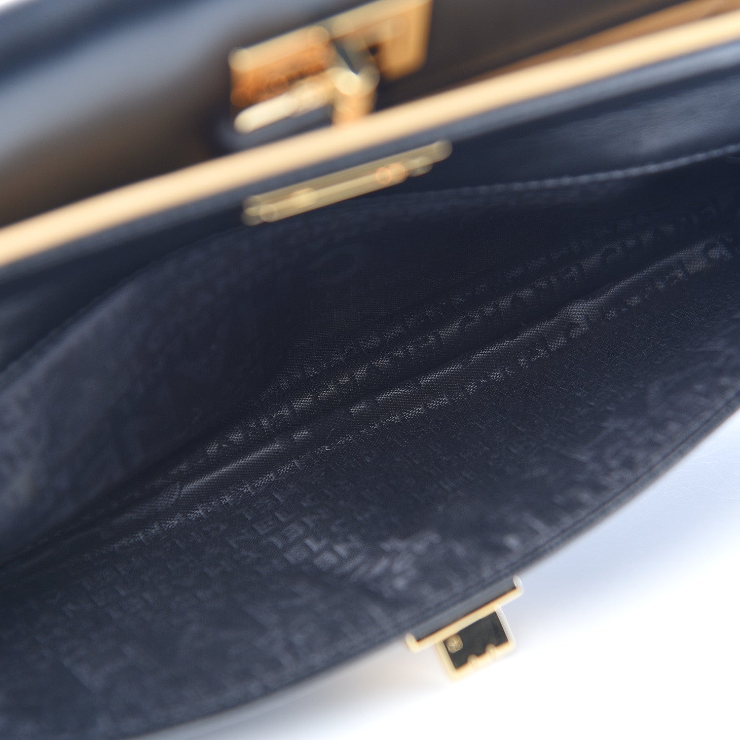 Chanel Lambskin Chocolate Bar Mademoiselle Double Flap Clutch Beige Black 6 of 11