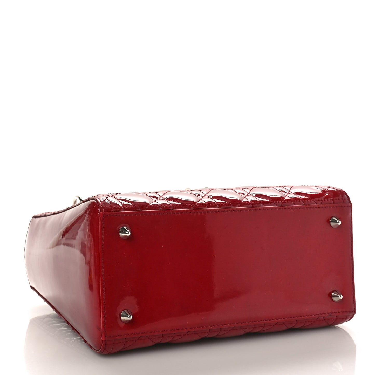 Patent Cannage Medium Lady Dior Red